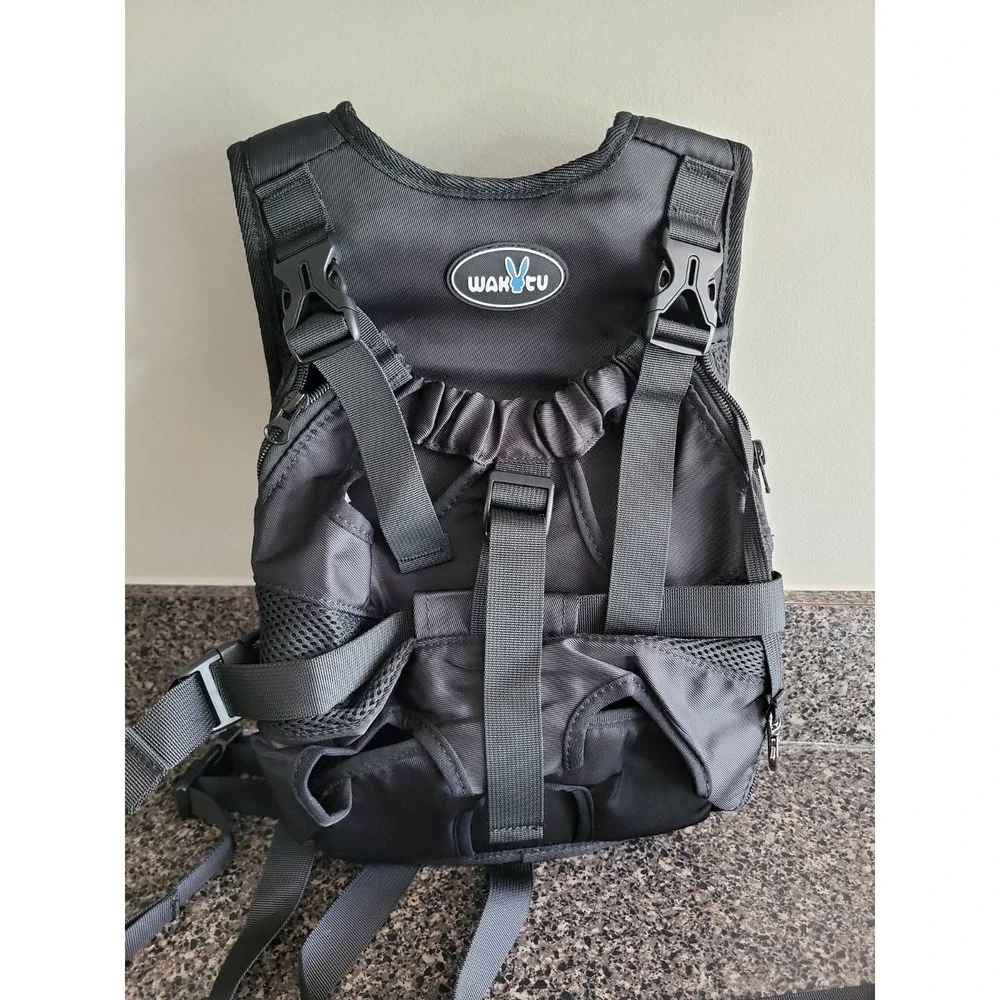 Wakytu Pet Front Dog Carrier Backpacks, Adjustable Small, 2.0 Black‎